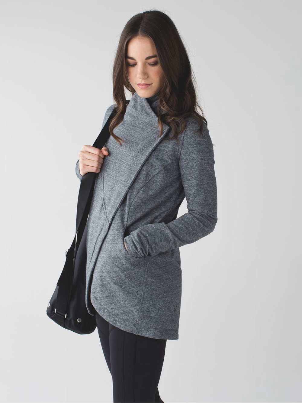 Lululemon That's A Wrap Jacket in Heathered Snow Slub Coal. Size 6